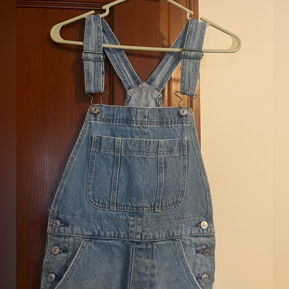 Abercrombie and Fitch light blue straight leg overalls